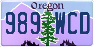 OR license plate 989WCD