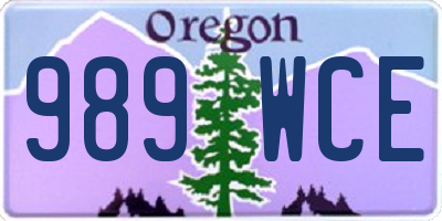 OR license plate 989WCE