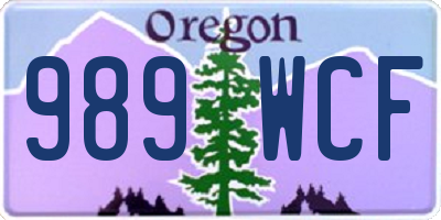 OR license plate 989WCF