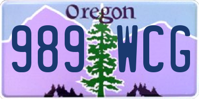 OR license plate 989WCG