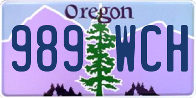 OR license plate 989WCH