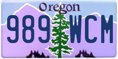 OR license plate 989WCM