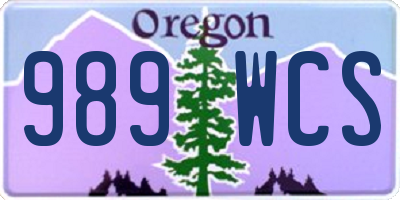 OR license plate 989WCS
