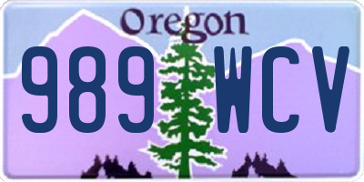 OR license plate 989WCV