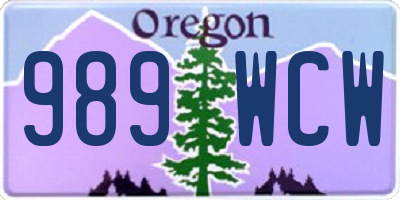 OR license plate 989WCW