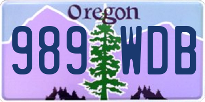 OR license plate 989WDB