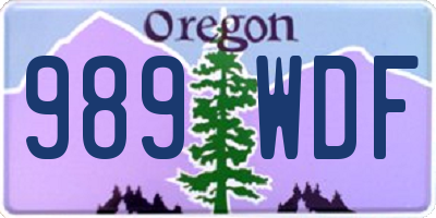 OR license plate 989WDF
