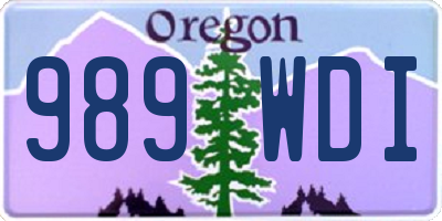 OR license plate 989WDI