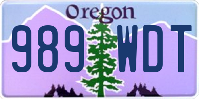 OR license plate 989WDT
