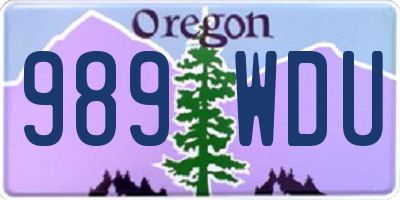 OR license plate 989WDU