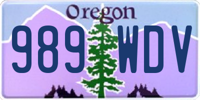 OR license plate 989WDV