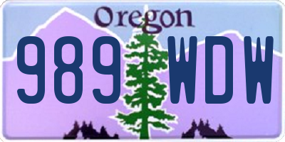 OR license plate 989WDW