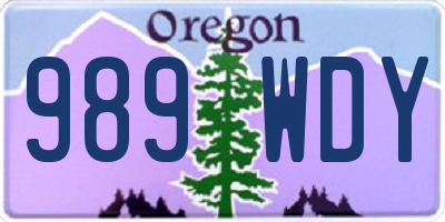 OR license plate 989WDY
