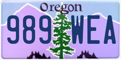 OR license plate 989WEA