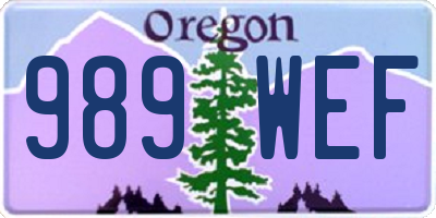 OR license plate 989WEF
