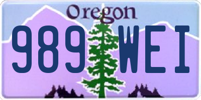 OR license plate 989WEI