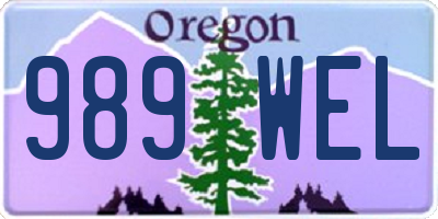OR license plate 989WEL