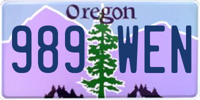 OR license plate 989WEN