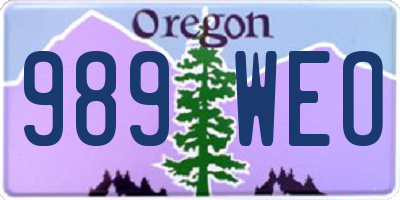 OR license plate 989WEO