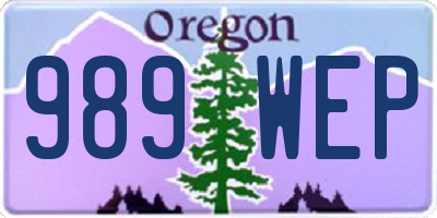 OR license plate 989WEP