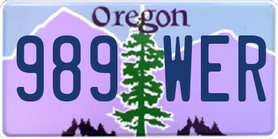 OR license plate 989WER