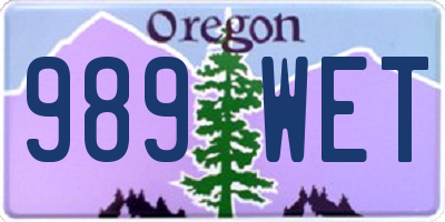 OR license plate 989WET