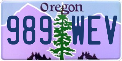 OR license plate 989WEV