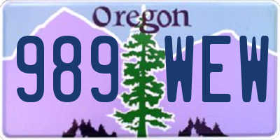 OR license plate 989WEW