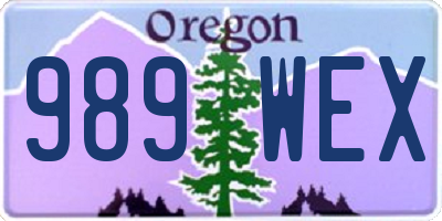 OR license plate 989WEX