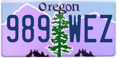 OR license plate 989WEZ