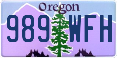 OR license plate 989WFH