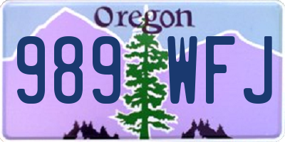 OR license plate 989WFJ