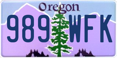 OR license plate 989WFK
