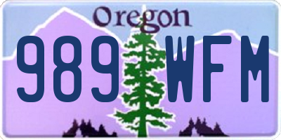 OR license plate 989WFM