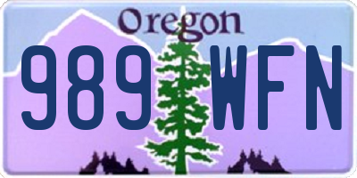 OR license plate 989WFN