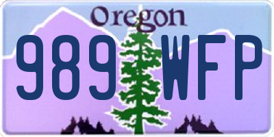 OR license plate 989WFP