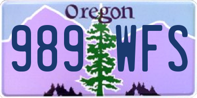 OR license plate 989WFS