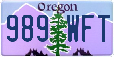 OR license plate 989WFT