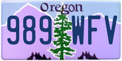 OR license plate 989WFV