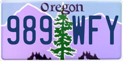 OR license plate 989WFY