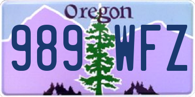 OR license plate 989WFZ