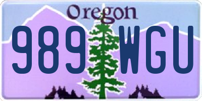 OR license plate 989WGU
