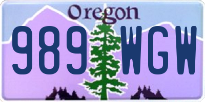 OR license plate 989WGW