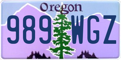 OR license plate 989WGZ