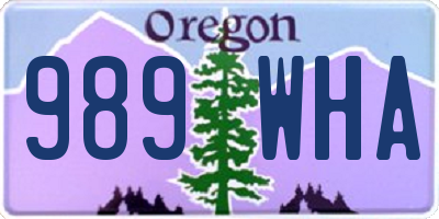 OR license plate 989WHA