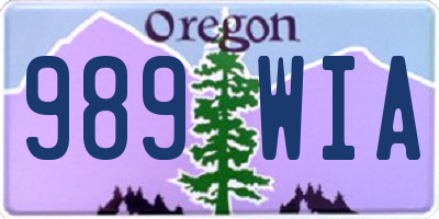 OR license plate 989WIA