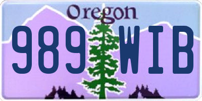 OR license plate 989WIB
