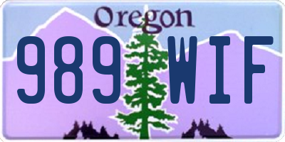 OR license plate 989WIF