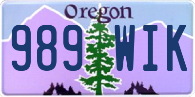 OR license plate 989WIK
