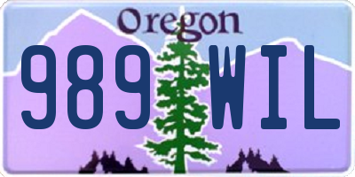 OR license plate 989WIL